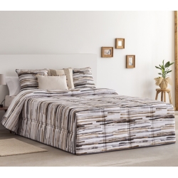Conforter de invierno para cama BADIA rayas color beige