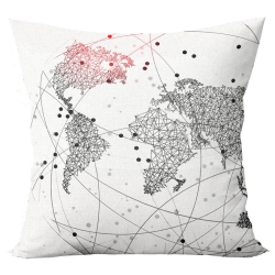 Funda decorativa para cabecero de cama CHECKIN mapa del mundo
