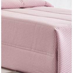 Edredón piqué de topitos para cama BURBUJA color rosa