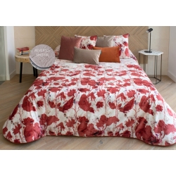 Edredón rojo con trasera de pelo VITORIA para cama de flores