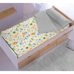 Saco nórdico cama Ikea 80 o 70 cm JUNGLA dibujo de animales