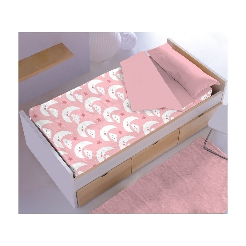 Saco nórdico de Lunas color rosa cama 70x160