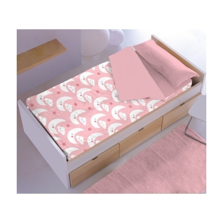 Saco nórdico de Lunas color rosa cama 70x160