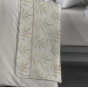 Juego de sábanas estampadas para cama SOAR hojas color beige