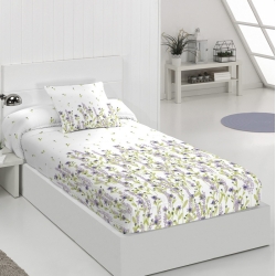 Edredón ajustable para cama nido HOLLY flores malva