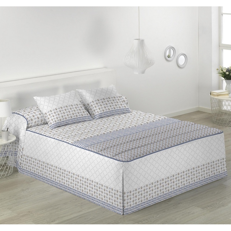 Colcha edredón azul JAIPUR Essentially cama 80 a 180 cm