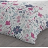 Funda nórdica infantil de flores cama 90 a 180 GRETA color turquesa