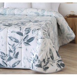 Colcha de estilo floral para cama ZAMORA color azul