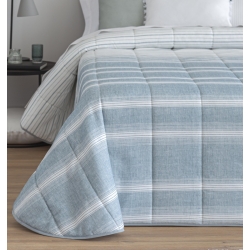 Colcha de rayas cama 135, 150, 180, 90 o 105 DUERO azul