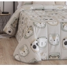 Colcha bouti de animales para cama de niños ZOO color beige