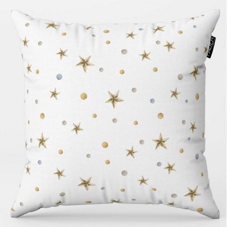 Funda 50x50 cm para cojín CIRCUS dibujo de estrellas dorados