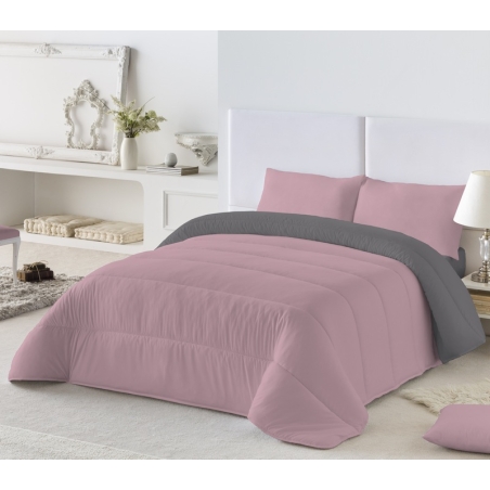 Edredón de 2 colores rosa y gris BICOLOR para cama 150, 135, 105 o 90