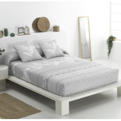 Edredón ajustable elegante para cama de 180 a 90 cm VICTORIA color gris