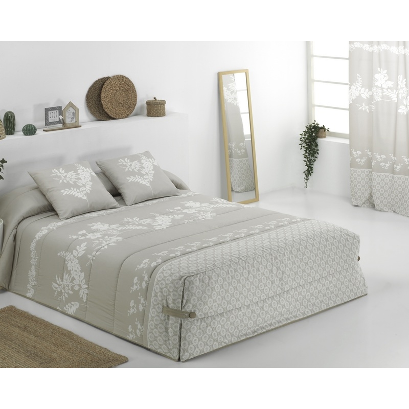 Comforter de trabillas con imagen flores pequeñas VICTORIA color beige