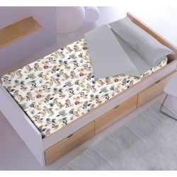 Saco nordico para cama Ikea de 70x160 o 80x165 OSLO dibujo casitas coloridas