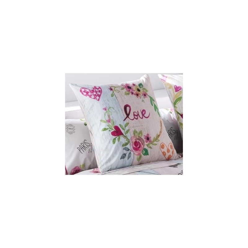 Funda de cojin para cama de chicas COOKIE LOVE color rosa