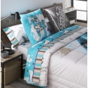 Conjunto de sábanas con 3 piezas STREET color azul
