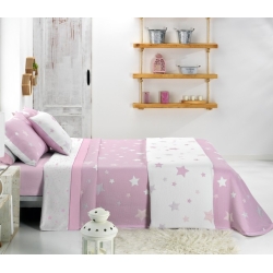 Vista reversible colcha capa de cama KALO rosa