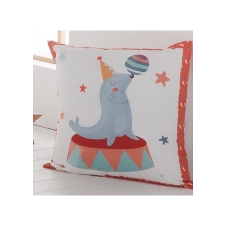 Cojin decorativo infantil para cama de niños CIRCUS dibujo de foca