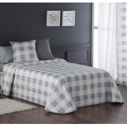 Colcha para cama de 105 o 90 cm VICHY cuadros gris
