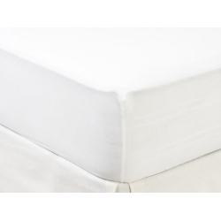 Sábana bajera blanca ajustable para cama 90 o 105 cm de algodón suave
