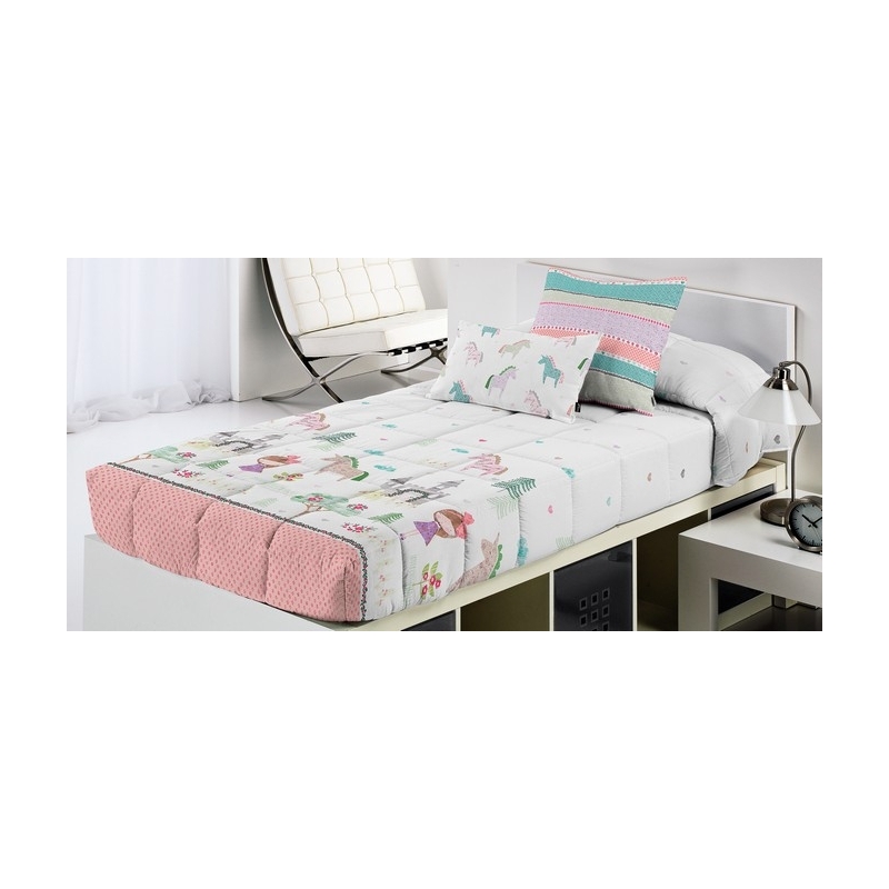 Edredón ajustable niñas y castillos FANTASY para cama 80, 90 o 105 cm