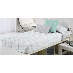 Edredón ajustable cama 105, 90 o 80 DRAW puntitos color azul, verde, rojo y lila