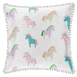 Almohada decorativa para cama de niña UNICORN dibujo de unicornios