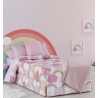 Edredón nórdico infantil de invierno rosa IRIS y nubes para cama de niña