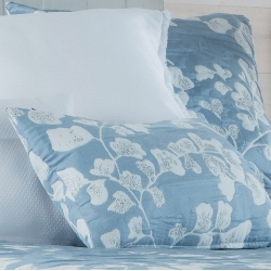 Cojín decorativo con flores para cama LEMAS color azul
