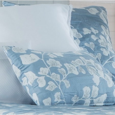 Cojín decorativo con flores para cama LEMAS color azul