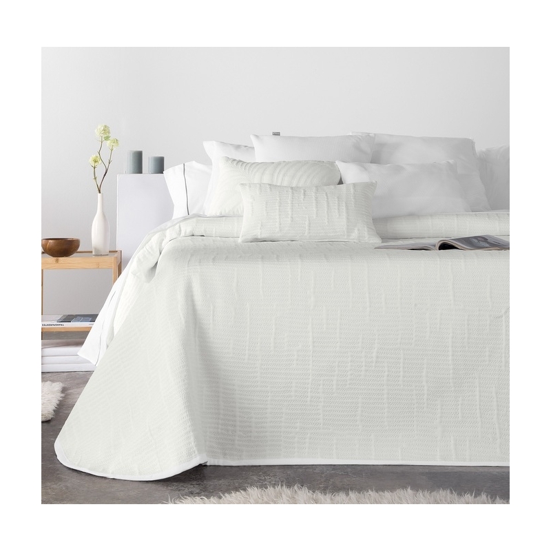 Cubierta para cama de verano IDAIRA textura color blanco