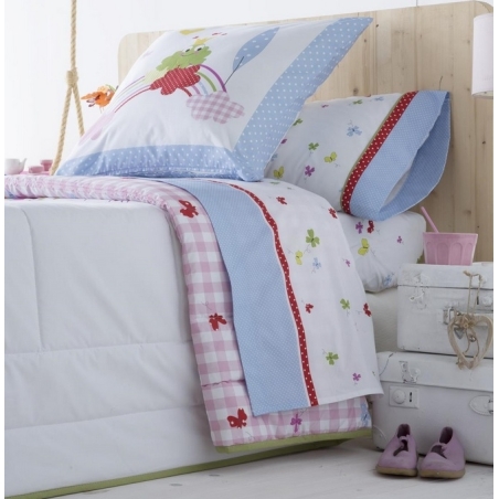Sábanas de algodón para cama de niños MAGIC dibujo de mariposas