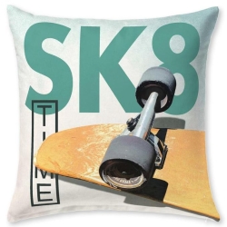 Funda de almohada cuadrada SKATE dibujo monopatín SK8