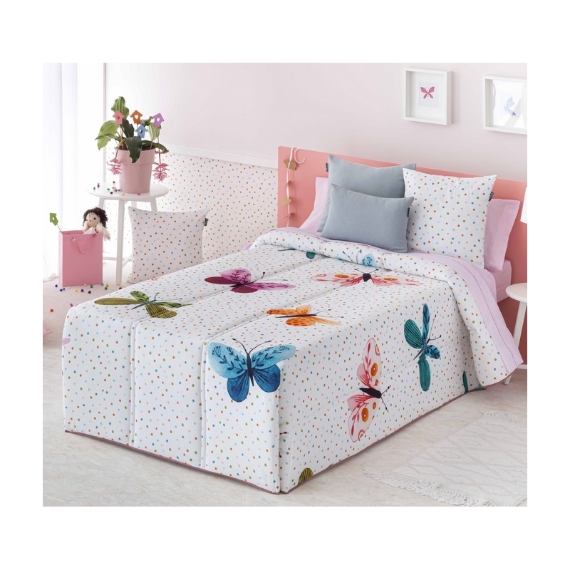Edredón conforter infantil juvenil ALEGRIA con mariposas coloridas