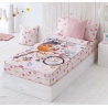 Saco nórdico rosa con sábana de flores DULCE para cama de chica