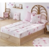 Edredón ajustable para cama de niñas CORAZONES color rosa