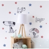 Stickers de decoración para cuarto de niños MAX perros y estrellas