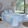 Colcha de verano cama 90 a 180 AMANDA textura azul