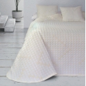 Colcha de verano cama 90 a 180 AMANDA textura blanco