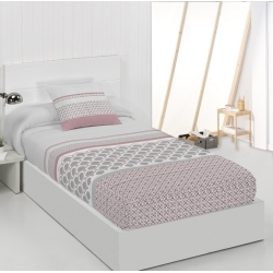 Edredón ajustable rosa HAITI para cama 90 a 180 cm