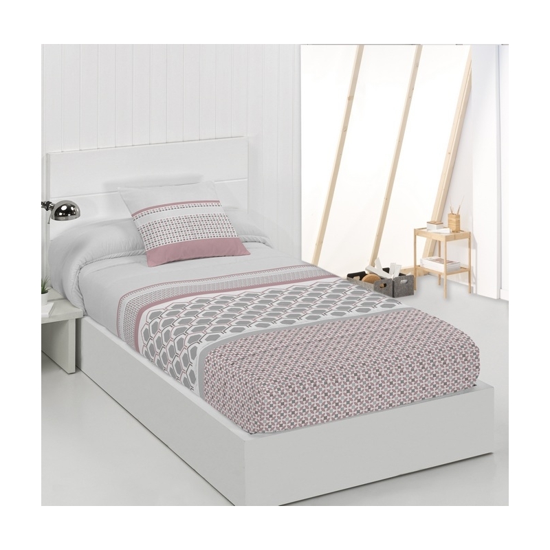 Edredón ajustable rosa HAITI para cama 90 a 180 cm