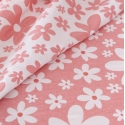 Detalle colcha de verano infantil FLORES color rosa