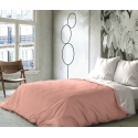 Funda nórdica rosa para cama en color liso BICOLOR con reverso blanco