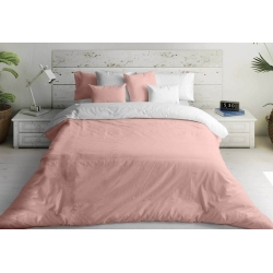 Funda nórdica rosa para cama en color liso BICOLOR