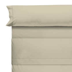 Detalle sábanas para cama ALGODON ORGANICO color lino