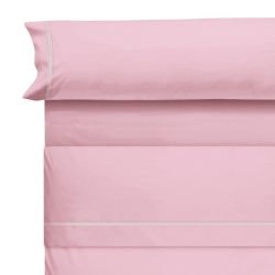 Sábanas para cama NICEA puntilla sobre color rosa