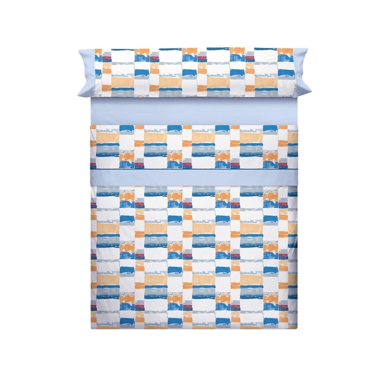 Juego de sábanas suaves para cama 180 a 90 DEZA color azul