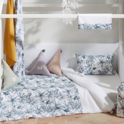 Funda nórdica algodón cama de niños ZEBRA color azul