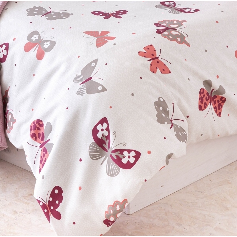 Colcha infantil cama 105 o 90 cm FALA estampado de hadas color rosa
